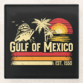 Golf van Mexico blijft zout  Glazen Onderzetter (Voorkant)