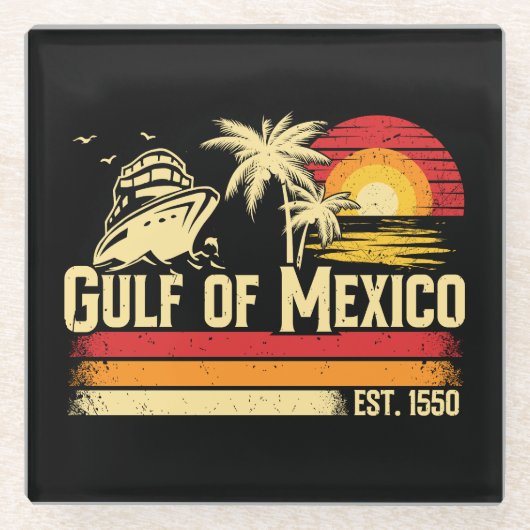 Golf van Mexico blijft zout  Glazen Onderzetter (Voorkant)