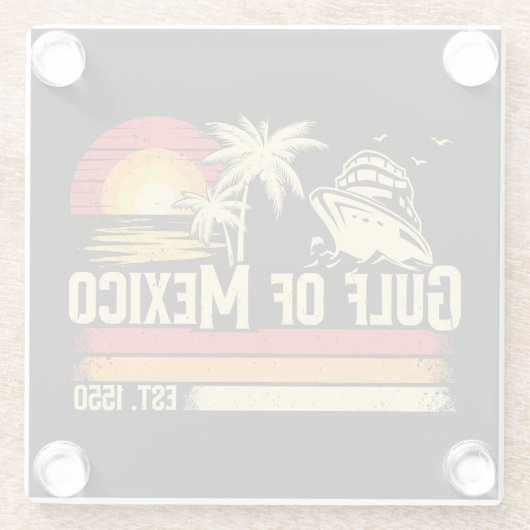 Golf van Mexico blijft zout  Glazen Onderzetter (Achterkant)