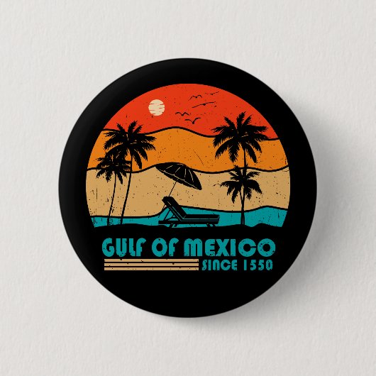 Golf van Mexico blijft zout Ronde Button 5,7 Cm (Voorkant)