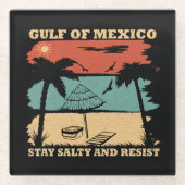 Golf van Mexico blijft zoute weerstand bieden Glazen Onderzetter (Voorkant)
