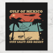 Golf van Mexico blijft zoute weerstand bieden Wijn Etiket (Enkel label)