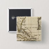 Golf van Mexico, Caribische eilanden Vierkante Button 5,1 Cm (Voorkant /achterkant)