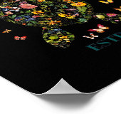 Golf van Mexico Est 1550 Floral Turtle Poster (Hoek)