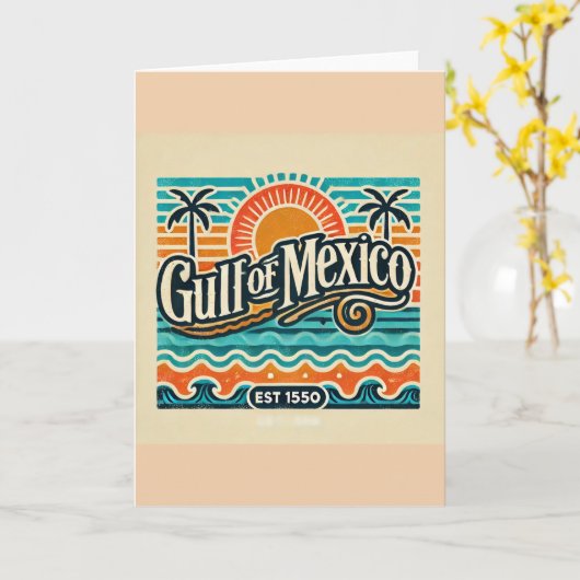 Golf van Mexico Est 1550 Kaart (Gele Bloem)