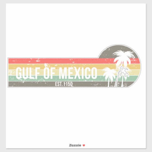 Golf van Mexico Est 1550 Retro  Beach Sticker (Vel)