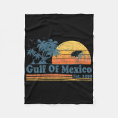  Golf van Mexico Est 1550 Retro Beach Sunset Fleece Deken (Voorkant)