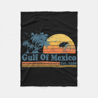 Golf van Mexico Est 1550 Retro Beach Sunset Fleece Deken