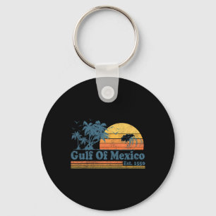  Golf van Mexico Est 1550 Retro Beach Sunset Sleutelhanger