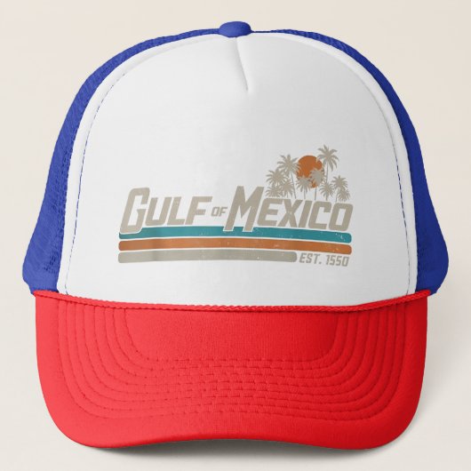 Golf van Mexico Est 1550 Retro  Beach Trucker Pet (Voorkant)