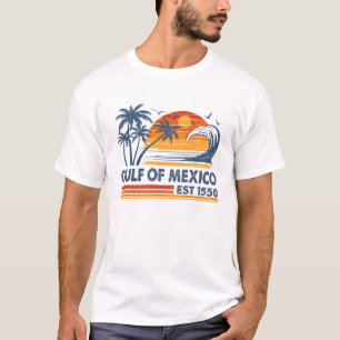 Golf van Mexico Est 1550 Retro strand Mexica T-shirt
