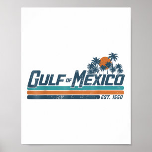 Golf van Mexico Est 1550 Retro strand Poster
