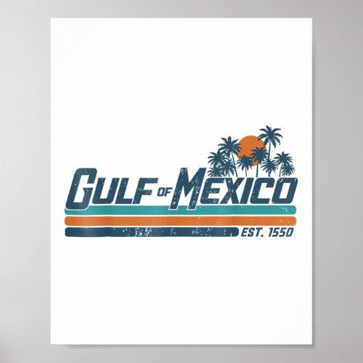 Golf van Mexico Est 1550 Retro  strand Poster (Voorkant)