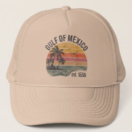 Golf van Mexico Est 1550 Retro Vintage Strand  Trucker Pet