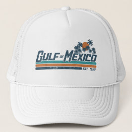 Golf van Mexico Est 1550 Retro Vintage Strand Vibe Trucker Pet