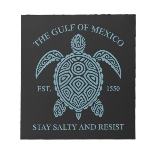 Golf van Mexico ESTD 1550 Blijf zout en verzet Notitieblok (Voorkant)