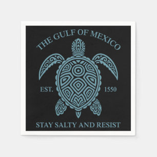 Golf van Mexico ESTD 1550 Blijf zout en verzet Servet