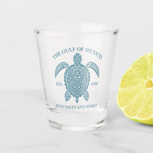 Golf van Mexico ESTD 1550 Blijf zout en verzet Shot Glas