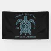 Golf van Mexico ESTD 1550 Blijf zout en verzet Spandoek (Horizontaal)