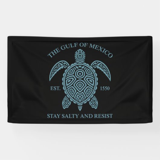 Golf van Mexico ESTD 1550 Blijf zout en verzet Spandoek (Horizontaal)