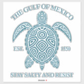 Golf van Mexico ESTD 1550 Blijf zout en verzet Sticker (Vel)