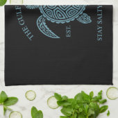 Golf van Mexico ESTD 1550 Blijf zout en verzet Theedoek (Gevouwen)