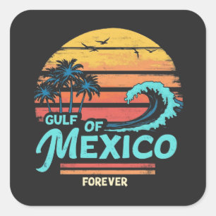 Golf van Mexico Forever Beach Mexicaans Vierkante Sticker