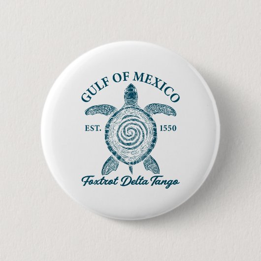 Golf van Mexico Foxdraaft Deltas Tangos Golf van M Ronde Button 5,7 Cm (Voorkant)