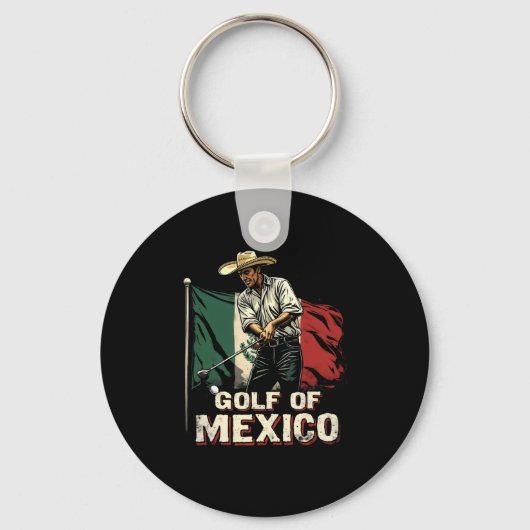 Golf Van Mexico Grappige Golfer Stunt Patriottisch Sleutelhanger (Voorkant)