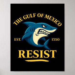 Golf van Mexico Haaien Weerstandsontwerp Oceaan An Poster