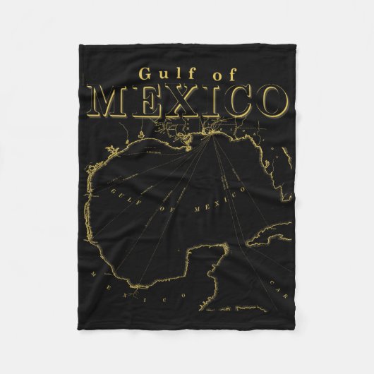 Golf van Mexico kaart kustgeschiedenis Fleece Deken (Voorkant)
