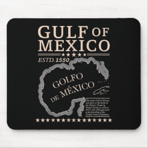 Golf van Mexico Kaart Naam Herkomst sinds 1550 Muismat