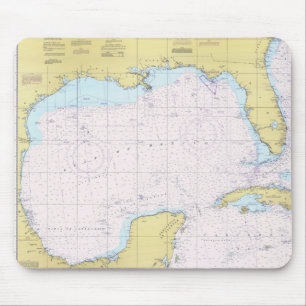 Golf van Mexico Nautical Chart Muismat