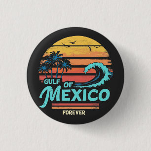 Golf van Mexico Oneindig Vintage Strand Mexicaans Ronde Button 3,2 Cm