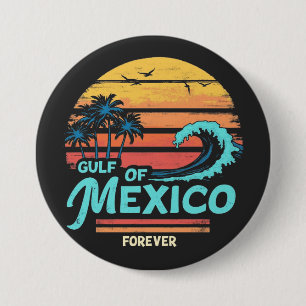 Golf van Mexico Oneindig Vintage Strand Mexicaans Ronde Button 7,6 Cm
