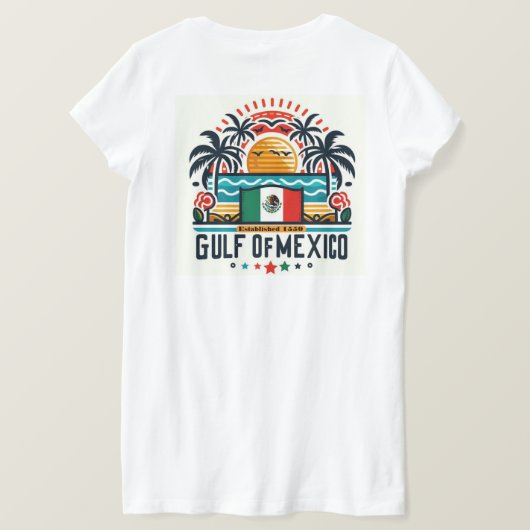 Golf van Mexico Opgericht 1550, T-shirt (Design achterkant)