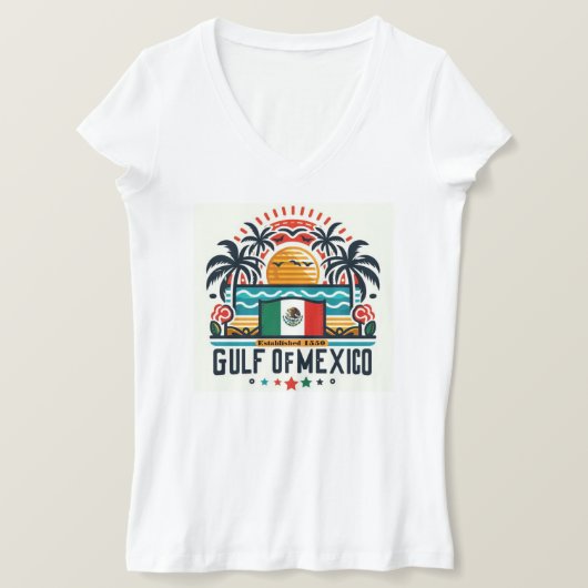 Golf van Mexico Opgericht 1550, T-shirt (Design voorkant)