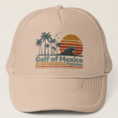 Golf van Mexico Palms zomervakantie Golf Trucker Pet (Voorkant)