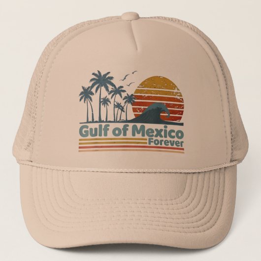 Golf van Mexico Palms zomervakantie Golf Trucker Pet (Voorkant)