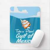 Golf van Mexico reisposter cartoon Muismat (Met muis)