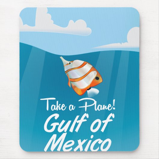 Golf van Mexico reisposter cartoon Muismat (Voorkant)