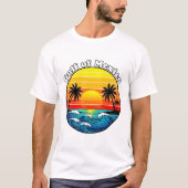 Golf van Mexico Retro Sunset Beach Graphic T-shirt (Voorkant)