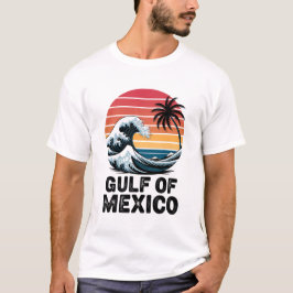 Golf van Mexico Retro Sunset Wave Design T-shirt