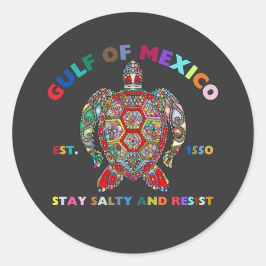 Golf van Mexico Ronde Sticker (Voorkant)
