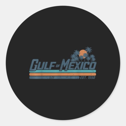 Golf van Mexico Ronde Sticker (Voorkant)