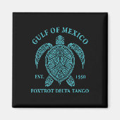 Golf van Mexico Schildpad Foxtrot Delta Tango EST  Magneet (Voorkant)