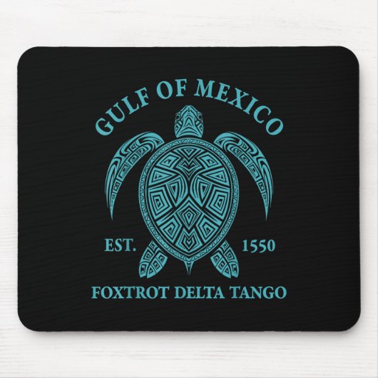 Golf van Mexico Schildpad Foxtrot Delta Tango EST  Muismat (Voorkant)