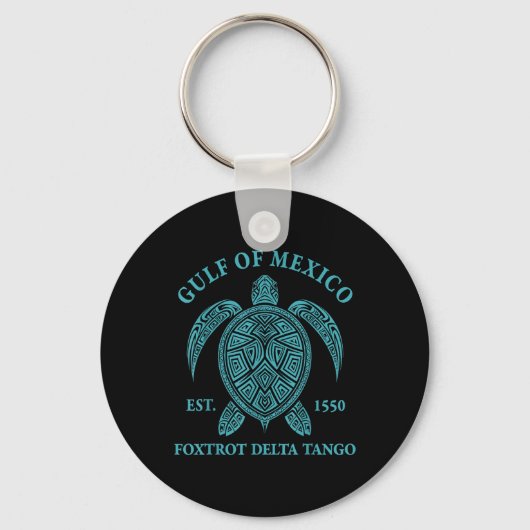 Golf van Mexico Schildpad Foxtrot Delta Tango EST Sleutelhanger (Voorkant)