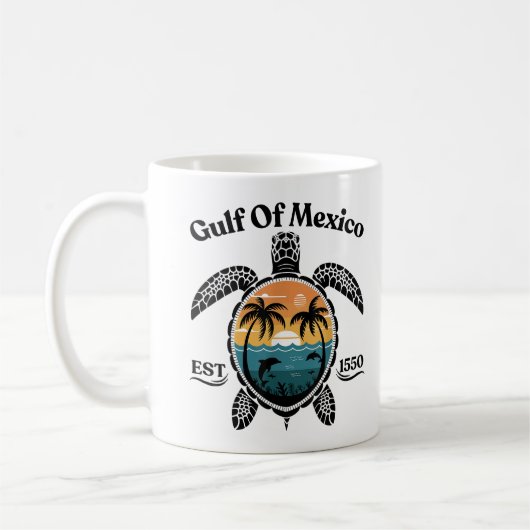 Golf van Mexico Schildpad Geschat 1550 Golf van Me Koffiemok (Links)