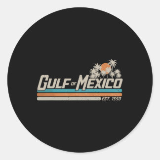  Golf van Mexico sinds 1550 Retro  BE Ronde Sticker